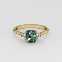 1.62 Ct. Green Sapphire Ring, 14K Yellow Gold 1
