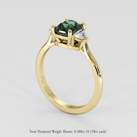 1.62 Ct. Green Sapphire Ring, 14K Yellow Gold 2