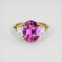 4.15 Ct. Pink Sapphire Ring, 14K Yellow Gold 1