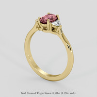 1.04 Ct. Bi Color Sapphire Ring, 14K Yellow Gold 2