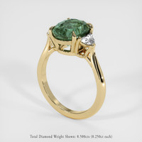 5.10 Ct. Bluish Green Sapphire Ring, 14K Yellow Gold 2