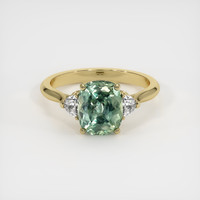 2.78 Ct. Green Sapphire Ring, 14K Yellow Gold 1