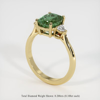 2.78 Ct. Green Sapphire Ring, 14K Yellow Gold 2