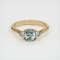 1.07 Ct. Bluish Green Sapphire Ring, 14K Yellow Gold 1