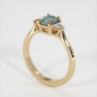 1.07 Ct. Bluish Green Sapphire Ring, 14K Yellow Gold 2