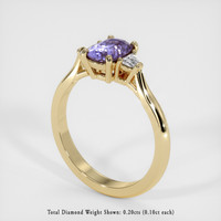 1.25 Ct. Violet Sapphire Ring, 14K Yellow Gold 2