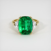 8.62 Ct. Emerald Ring, 18K Yellow Gold 1