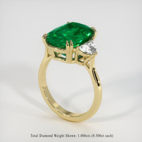 8.62 Ct. Emerald Ring, 18K Yellow Gold 2