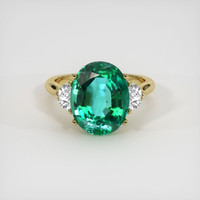 6.05 Ct. Emerald Ring, 18K Yellow Gold 1