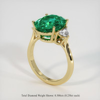 6.05 Ct. Emerald Ring, 18K Yellow Gold 2