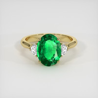 2.50 Ct. Emerald Ring, 18K Yellow Gold 1