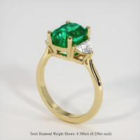 2.26 Ct. Emerald Ring, 18K Yellow Gold 2