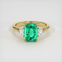 2.03 Ct. Emerald Ring, 18K Yellow Gold 1