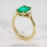 2.03 Ct. Emerald Ring, 18K Yellow Gold 2