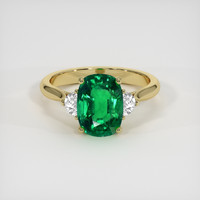 2.50 Ct. Emerald Ring, 18K Yellow Gold 1