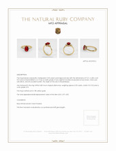 Ruby Ring 2.50 Ct., 18K Yellow Gold Appraisal