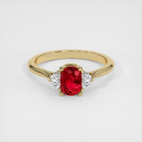 1.16 Ct. Ruby Ring, 18K Yellow Gold 1