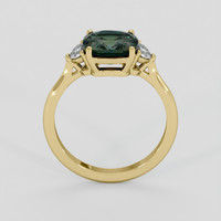 2.43 Ct. Greenish Blue Sapphire Ring, 18K Yellow Gold 3