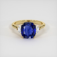 3.42 Ct. Blue Sapphire Ring, 18K Yellow Gold 1