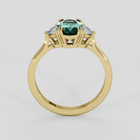 1.18 Ct. Bluish Green Sapphire Ring, 18K Yellow Gold 3
