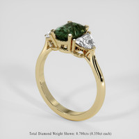 2.08 Ct. Green Sapphire Ring, 18K Yellow Gold 2