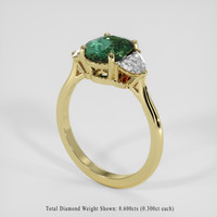 2.16 Ct. Bluish Green Sapphire Ring, 18K Yellow Gold 2