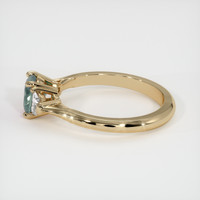 1.07 Ct. Bluish Green Sapphire Ring, 18K Yellow Gold 4