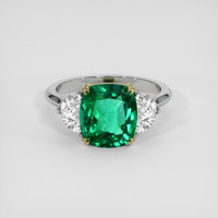 4.03 Ct. Emerald Ring, 18K Yellow & White 1