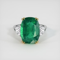 6.36 Ct. Emerald Ring, 18K Yellow & White 1