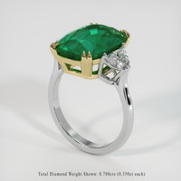 6.36 Ct. Emerald Ring, 18K Yellow & White 2