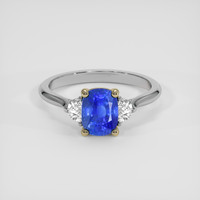 2.03 Ct. Blue Sapphire Ring, 18K Yellow & White 1