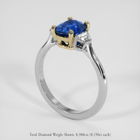 2.03 Ct. Blue Sapphire Ring, 18K Yellow & White 2