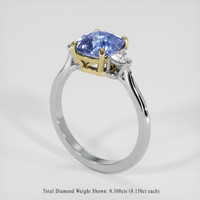 2.57 Ct. Blue Sapphire Ring, 18K Yellow & White 2