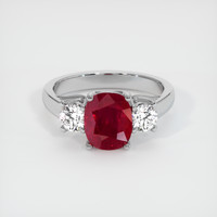 2.52 Ct. Ruby Ring, Platinum 950 1