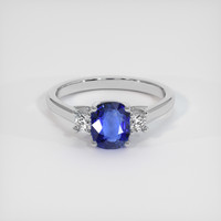 1.53 Ct. Blue Sapphire Ring, Platinum 950 1