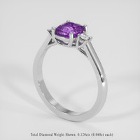 2.11 Ct. Purple Sapphire Ring, Platinum 950 2