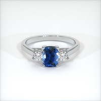 1.03 Ct. Blue Sapphire Ring, 10K White Gold 1