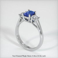 1.20 Ct. Blue Sapphire Ring, 10K White Gold 2