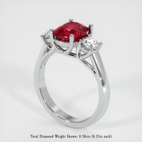 2.52 Ct. Ruby Ring, 10K White Gold 2
