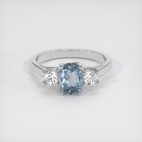 1.39 Ct. Greyish Blue Sapphire Ring, 10K White Gold 1
