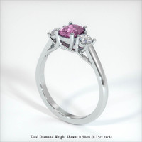 1.41 Ct. Pink Sapphire Ring, 14K White Gold 2