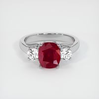 2.52 Ct. Ruby Ring, 14K White Gold 1