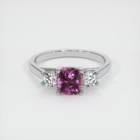1.37 Ct. Pinkish Purple Sapphire Ring, 14K White Gold 1