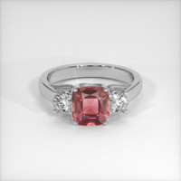 2.00 Ct. Reddish Pink Sapphire Ring, 14K White Gold 1
