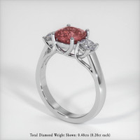 2.00 Ct. Reddish Pink Sapphire Ring, 14K White Gold 2