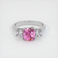 1.51 Ct. Pink Sapphire Ring, 18K White Gold 1