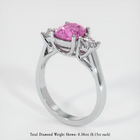 1.51 Ct. Pink Sapphire Ring, 18K White Gold 2