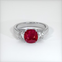 2.17 Ct. Ruby Ring, 18K White Gold 1