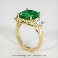 5.33 Ct. Emerald Ring, 18K Yellow Gold 2