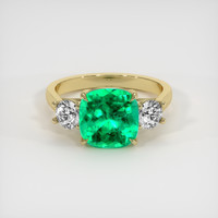 2.59 Ct. Emerald Ring, 18K Yellow Gold 1